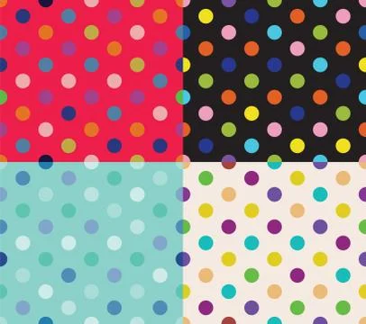 Set of four polka dot patterns Stock Illustration