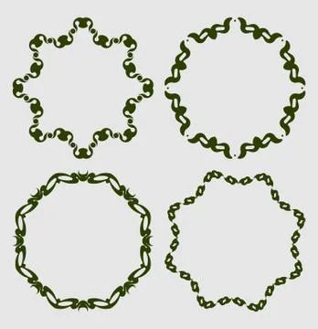 Set of four polygon frames 스톡 일러스트