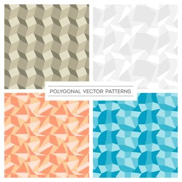 Set of four polygonal pattern backgrounds Illustrazione stock