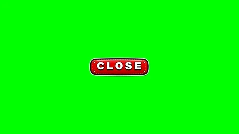 Set of four red rectangular close buttons on green screen. 4K Video stock 343265613