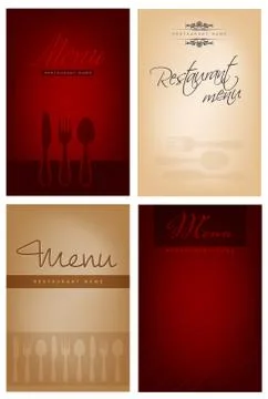 Set of four restaurant menu design Stock Illustration
