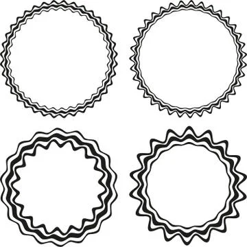 Set of four round frames Stock Illustration