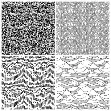 Set of four seamless abstract patterns Stock Illustration
