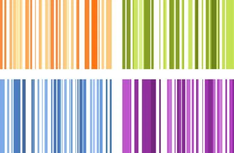 Set of four seamless bright full color stripe patterns. Vector illustration f Stock Illustration