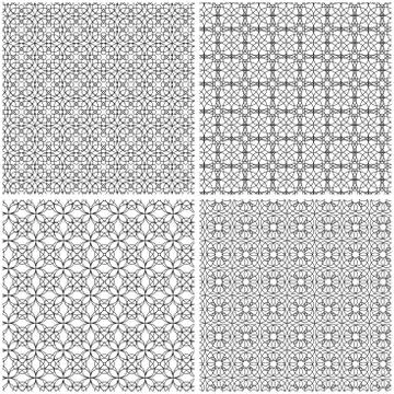 Set of four seamless grids Illustrazione stock