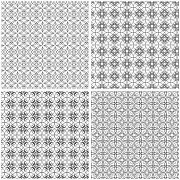 Set of four seamless grids Stock Illustration