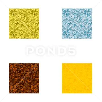 Set of four seamless patterns in the form of square tiles. Vector illustratio Illustrazione stock