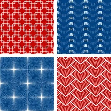 Set of four seamless patterns Stock Illustration
