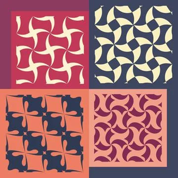 Set of four seamless patterns. Vintage geometric ornaments. Set of four se... Foto stock