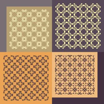 Set of four seamless patterns. Vintage geometric ornaments. Set of four se... Stock Photos