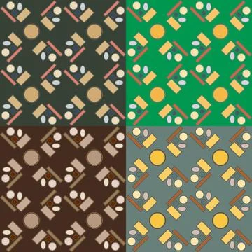 Set of four seamless vector patterns Illustration