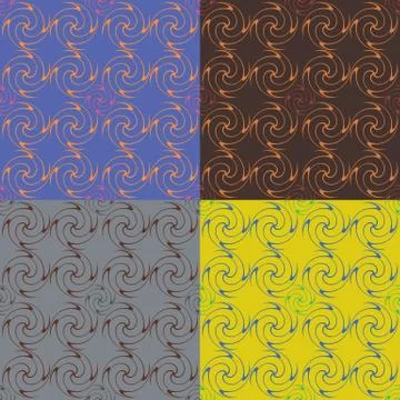 Set of four seamless vector patterns Illustration