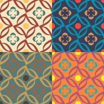 Set of four seamless vector patterns Illustration