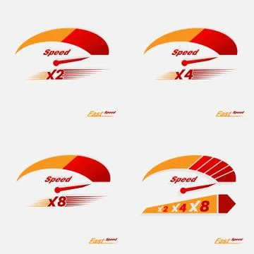 Set of four speedometer scale 스톡 일러스트