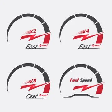 Set of four speedometer scale イラスト素材