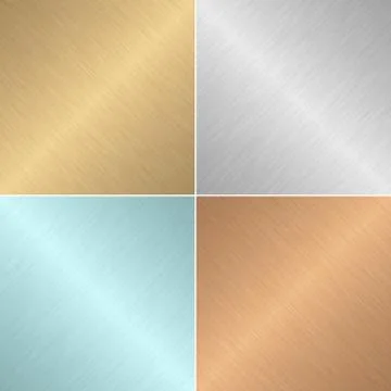 .set of four square metal textures Stock Illustration