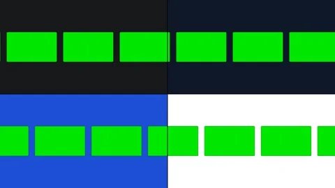 A set of four squares with different colors and green blue green screen 動画素材 345496393