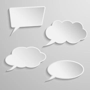 Set of four thought bubbles Stock Illustration