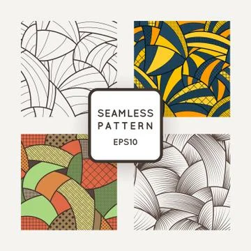 Set of four vector abstract seamless patterns Stockillustratie