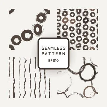 Set of four vector abstract seamless grunge patterns 스톡 일러스트