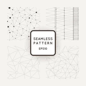 Set of four vector abstract seamless patterns similar cobwebs Stock Illustration