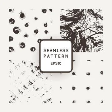 Set of four vector abstract seamless grunge patterns Stock Illustration