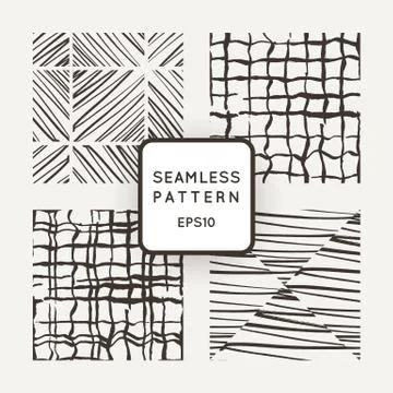 Set of four vector abstract seamless grunge patterns Stock Illustration