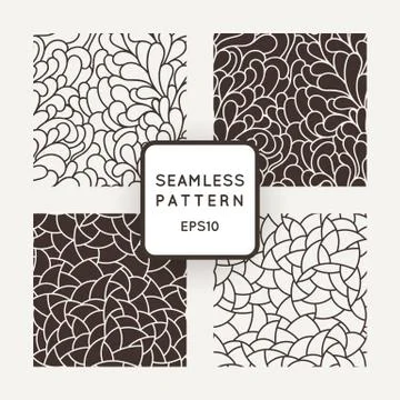 Set of four vector abstract seamless patterns 스톡 일러스트