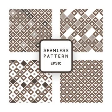 Set of four vector abstract seamless patterns Stock Illustration