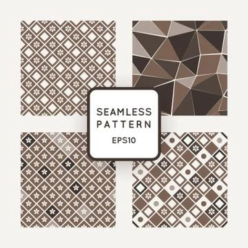 Set of four vector abstract seamless patterns Stock Illustration