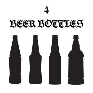 Set of four vector beer bottle icons Stock Illustration