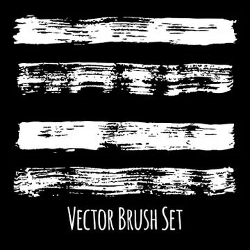 Set of four vector grunge brushes Stock Illustration
