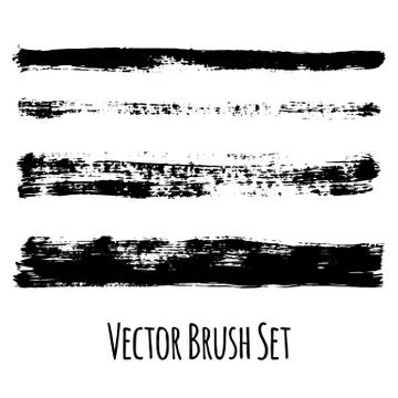 Set of four vector grunge brushes Stock Illustration