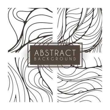Set of four vector monochrome intricate patterns. Doodle. Zentangle Stock Illustration