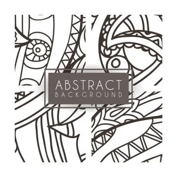 Set of four vector monochrome intricate patterns. Doodle. Zentangle Stock Illustration