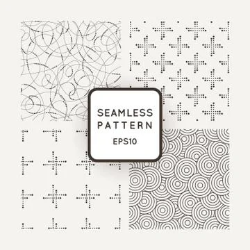 A set of four vector patterns in monochrome Stock Illustration