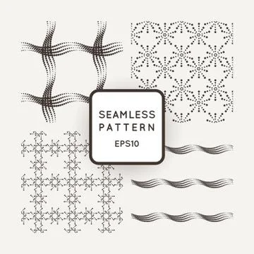 A set of four vector patterns in monochrome Stock Illustration