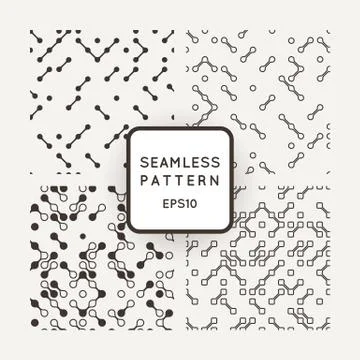 A set of four vector patterns in monochrome Stock Illustration
