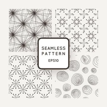 A set of four vector patterns in monochrome Stock Illustration