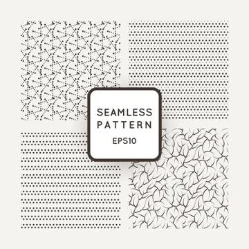 A set of four vector patterns in monochrome Stock Illustration