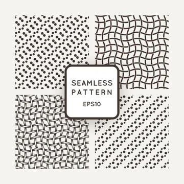 A set of four vector patterns in monochrome Stock Illustration