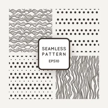 A set of four vector patterns in monochrome Stockillustratie