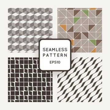 Set of four vector seamless geometric patterns Stock Illustration