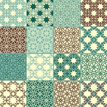 Set of four vector seamless patterns Stock Illustration