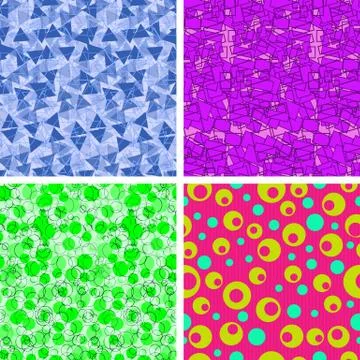 A set of four vector seamless patterns Stock Illustration