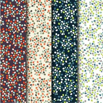 Set of four vector seamless patterns with spots Stock Illustration