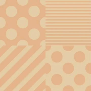 Set of four vector seamless patterns. Beige and pink colors Stock-Illustration