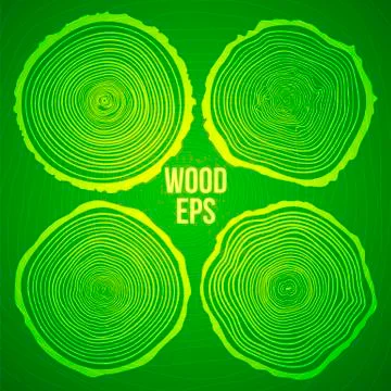 Set of four vector tree rings background Stock Illustration