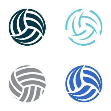 Set of four vector volleyball ball abstract icons イラスト素材