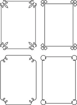 Set of four very simle calligraphic frames 스톡 일러스트